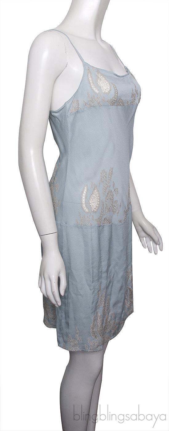 Blue Grey Silk Chemise