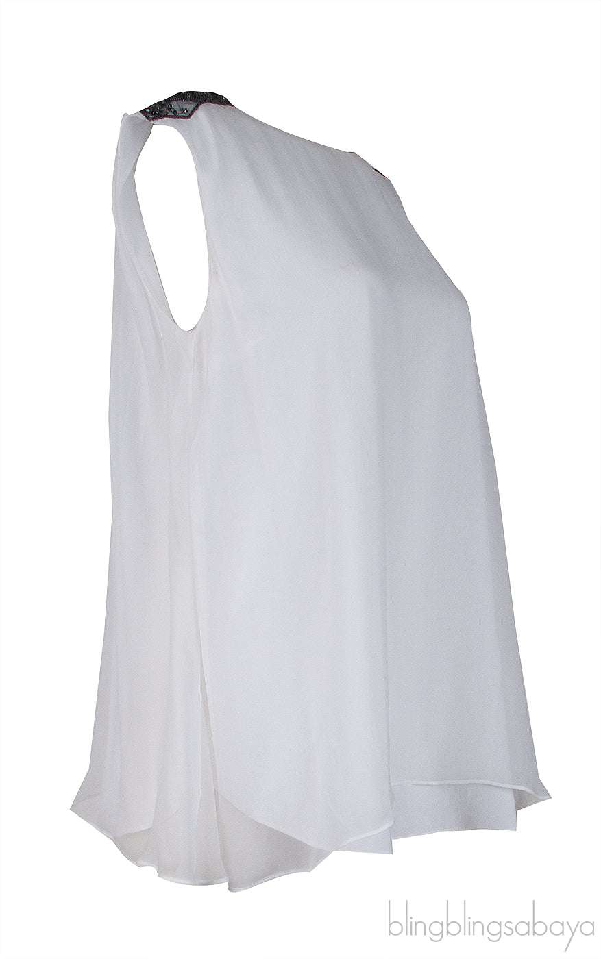 White Layered Sleeveless Top