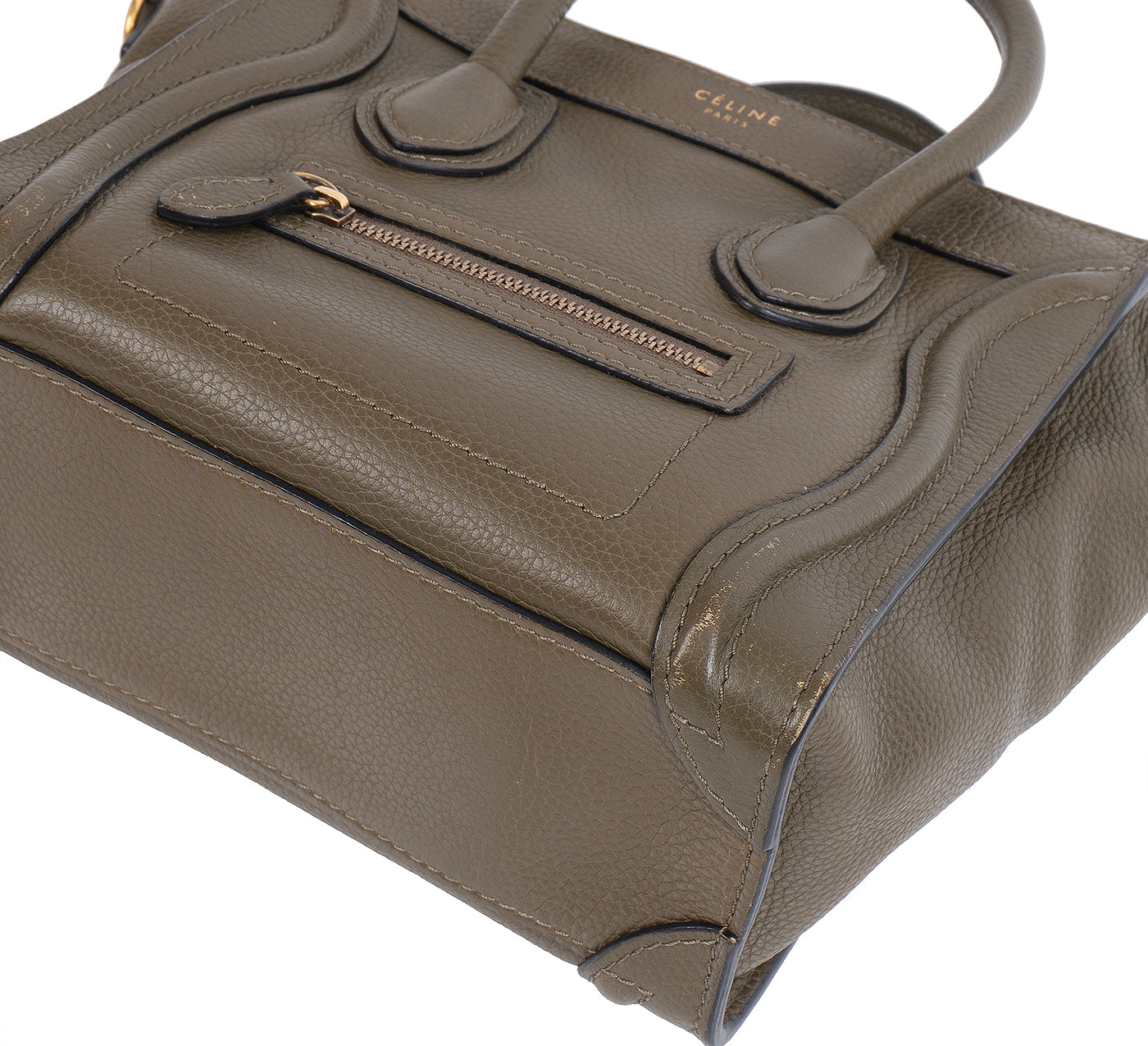 Celine Nano Olive Green Shoulder Bag