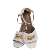 Hermes Viaggio 60 Calfskin White Sandals 37
