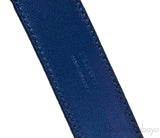 Blue Saffiano Jeweled Buckle Belt*