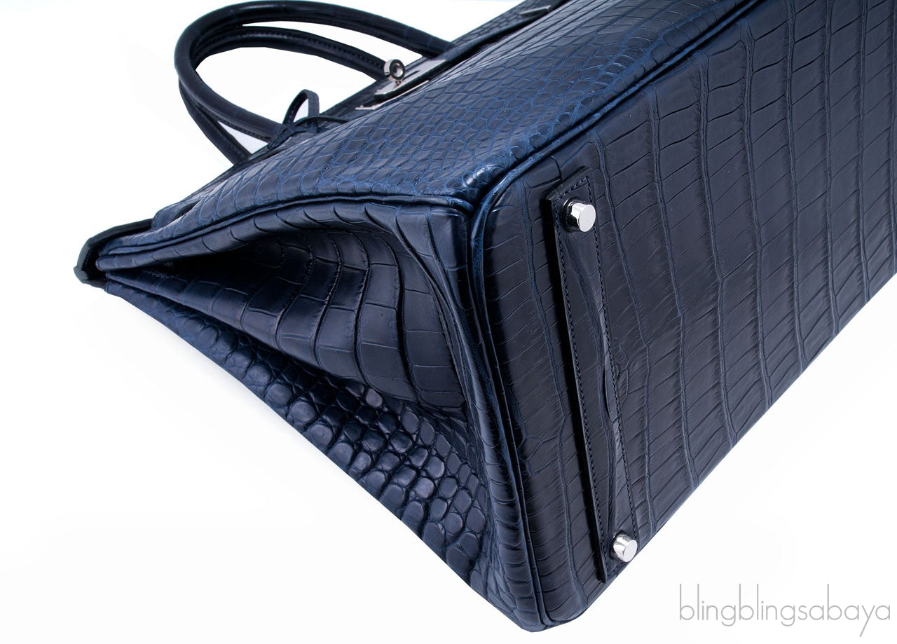 Birkin 40 Blue Abysse Matte Croco