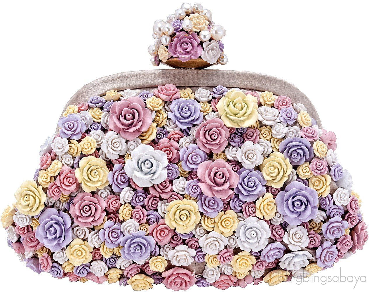 Miss Dea Floral Applique Clutch