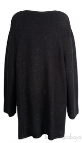 Black Sequin Long Sleeve Knitted Sweatshirt
