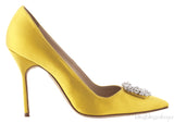 Yellow Jeweled Pointed Pump