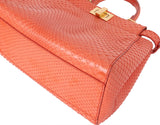 Fendi Orange Python Mini Peekaboo Bag