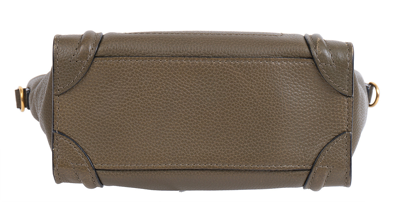 Celine Nano Olive Green Shoulder Bag
