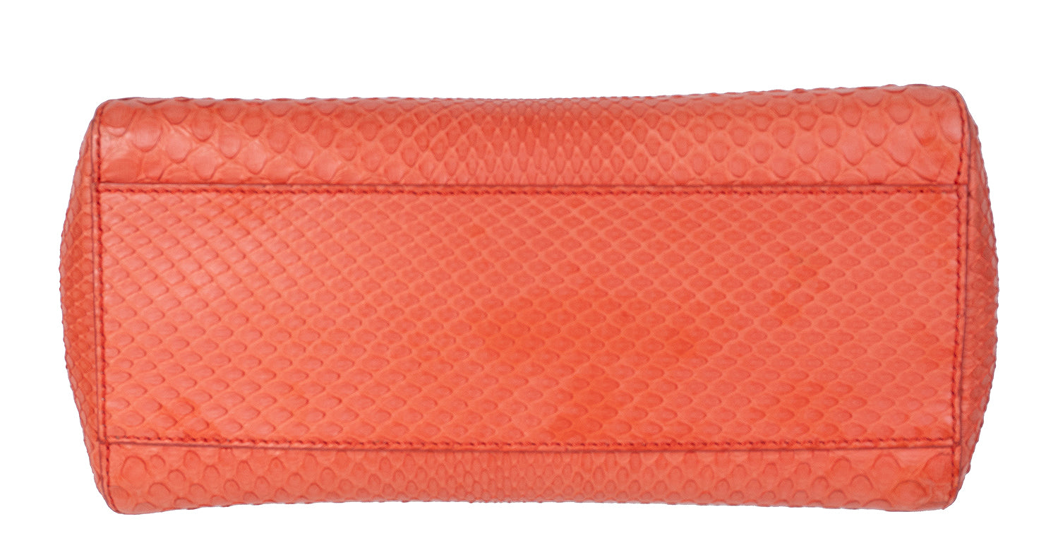 Fendi Orange Python Mini Peekaboo Bag