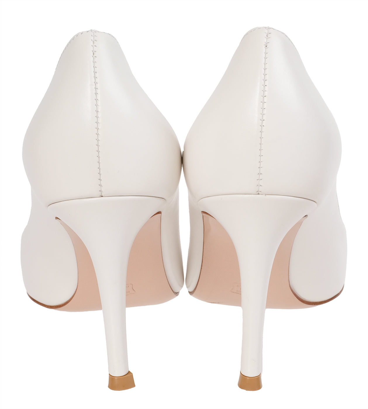 Gianvito Rossi White Leather 85 Pointed Toe Heels