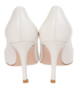 Gianvito Rossi White Leather 85 Pointed Toe Heels