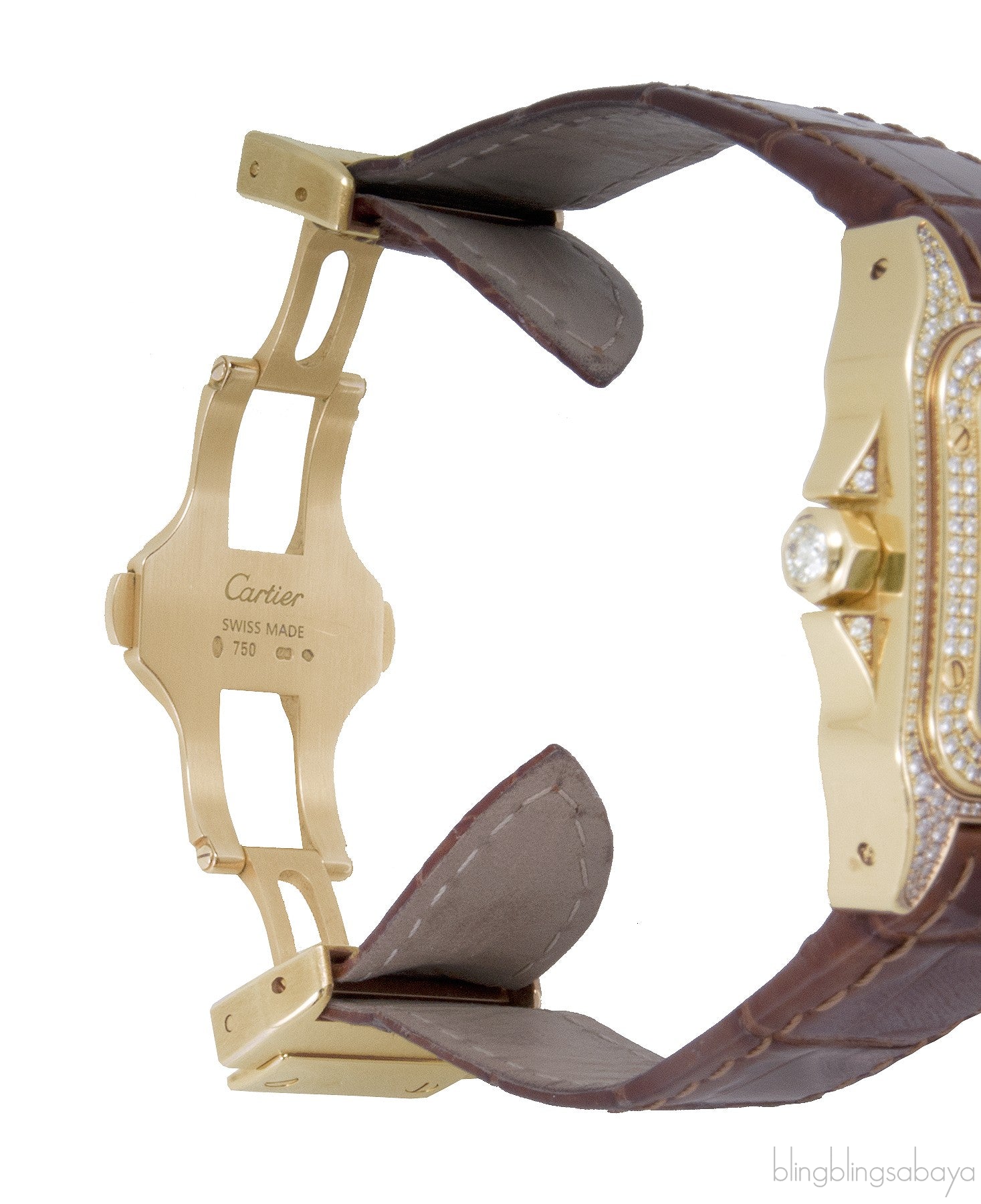 Santos 100 Gold Diamond Watch