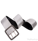 Silver Snake Effect Wide Belt