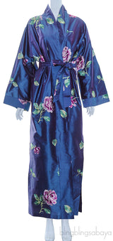 Blue Floral Embroidered Robe