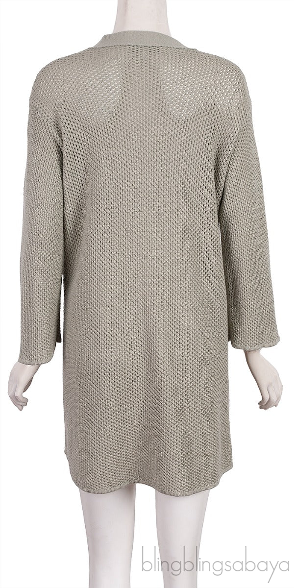 Grey Perforated Cardigan