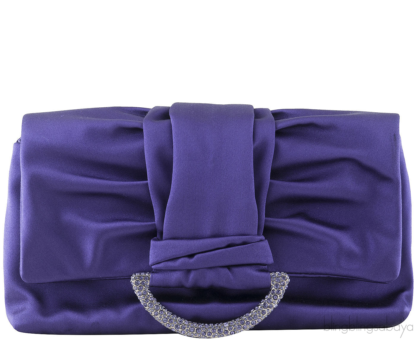 Blue Violet Satin Clutch