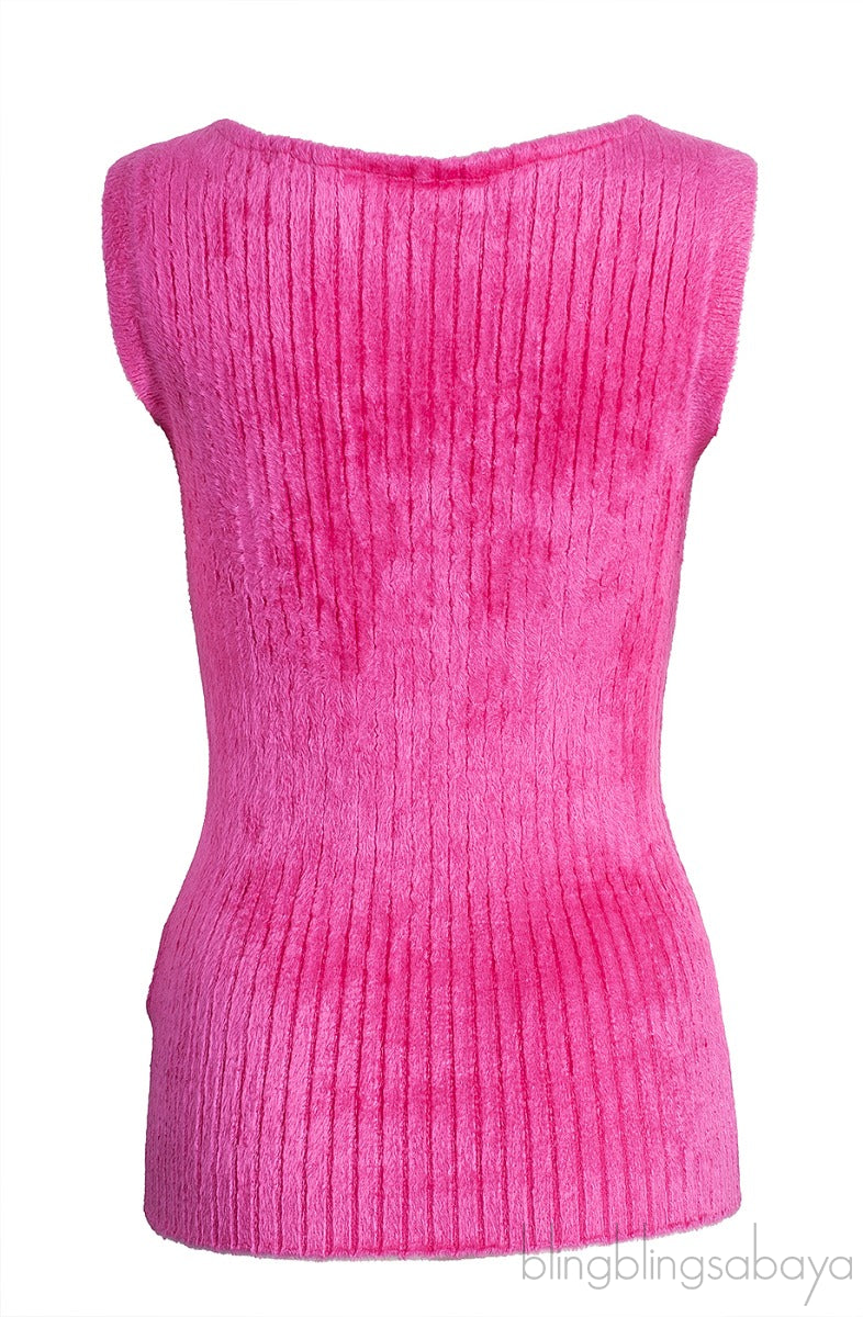 Fuchsia Sleeveless Tank Top