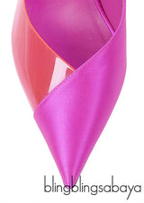 Jimmy Choo Fuchsia Satin Hot Pink PVC Heels 38