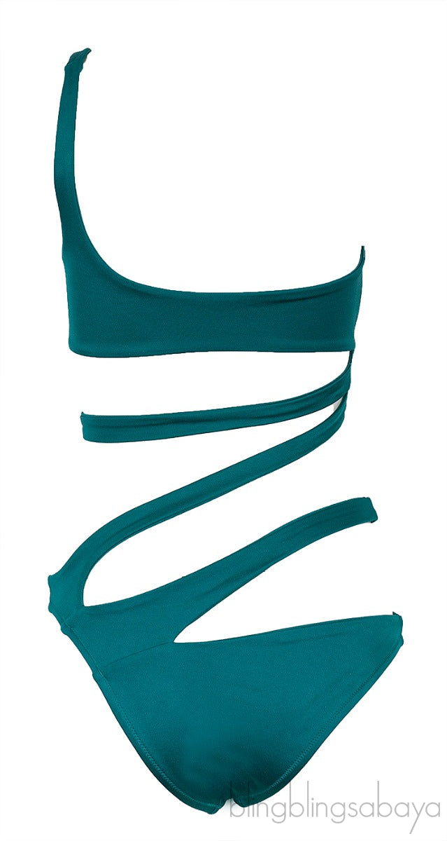 Emerald Green Lexxi Asymmetric  Swimsuit