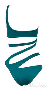 Emerald Green Lexxi Asymmetric  Swimsuit