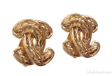 Vintage CC Diamond Quilted Clip Earrings