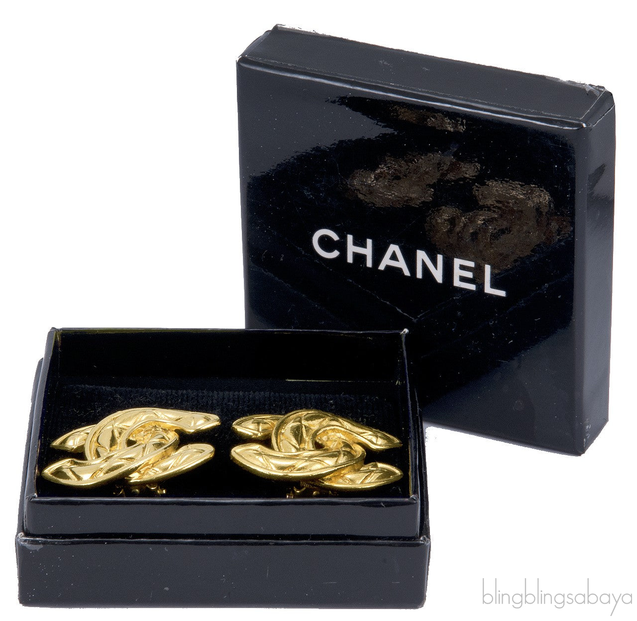 Vintage CC Quilted Earrings