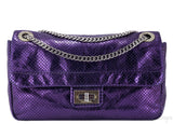 Purple Drill Perforated Flap Bag