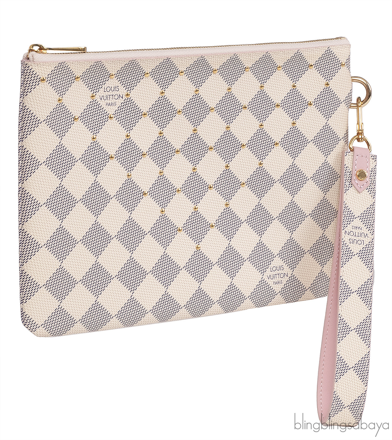 Louis Vuitton City Pouch Damier Azur Studded Clutch