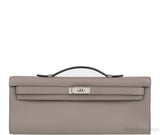 Kelly Cut Grey Asphalte Swift Clutch PHW