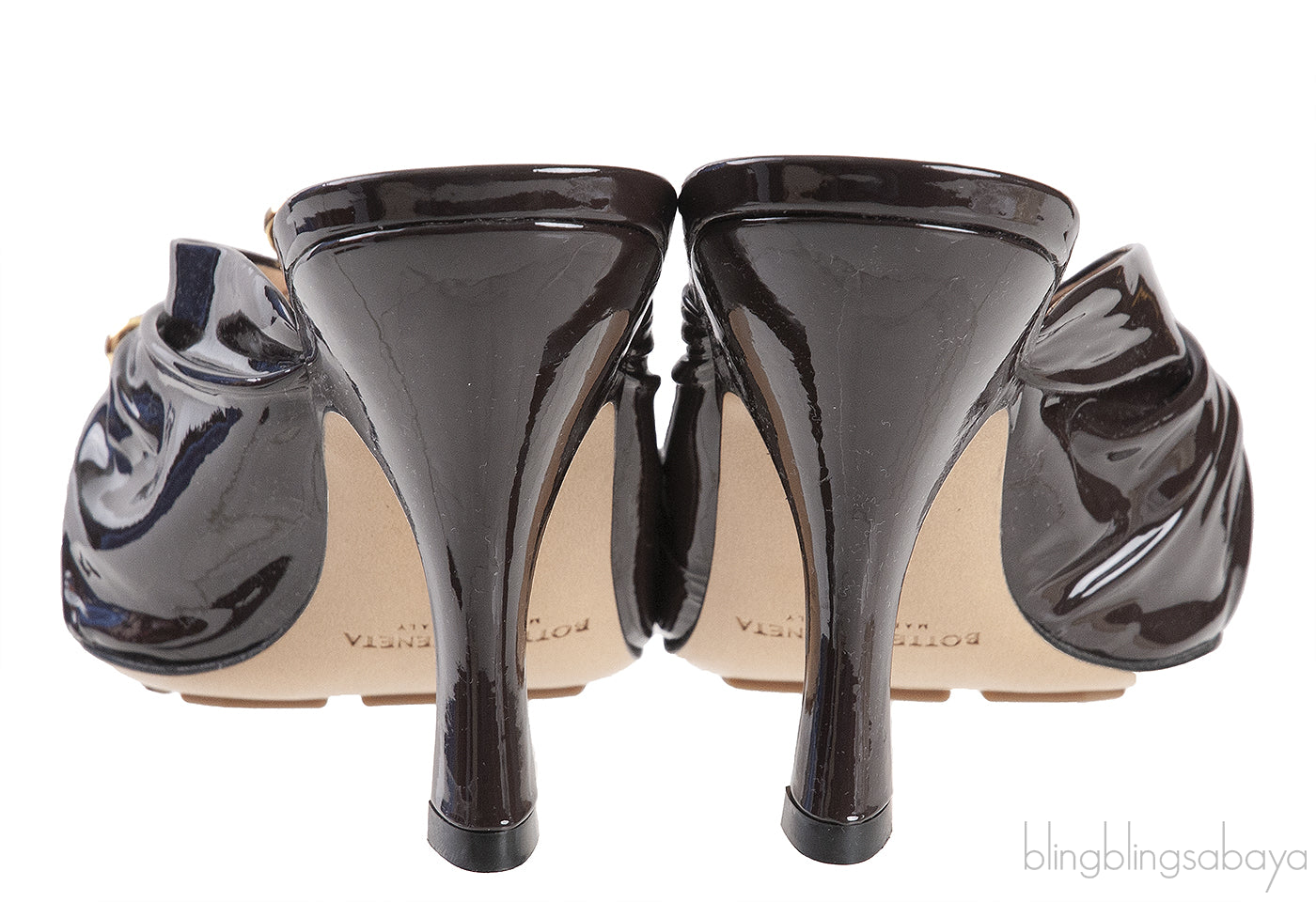 Bottega Veneta Fondant Patent Leather Bunny Mules 38.5