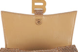 Hourglass XS Gold Rhinestone Suede Calfskin
