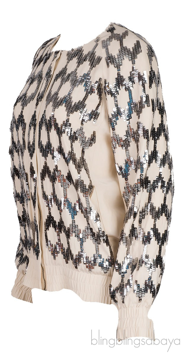 Sequin Embellished Track Jacket