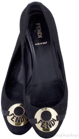Mid-Heel Wedge Medallion Flats