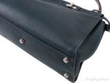 Fendi Selleria Peekaboo Dark Green Medium Python Handle Bag