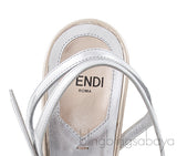 Sculpture Silver Metallic Crystal Sandals