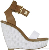 Bi-color Leather Wedge