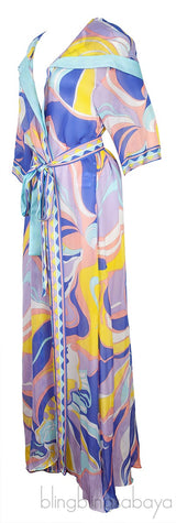 Hoodie Multicolor Print Cover-up