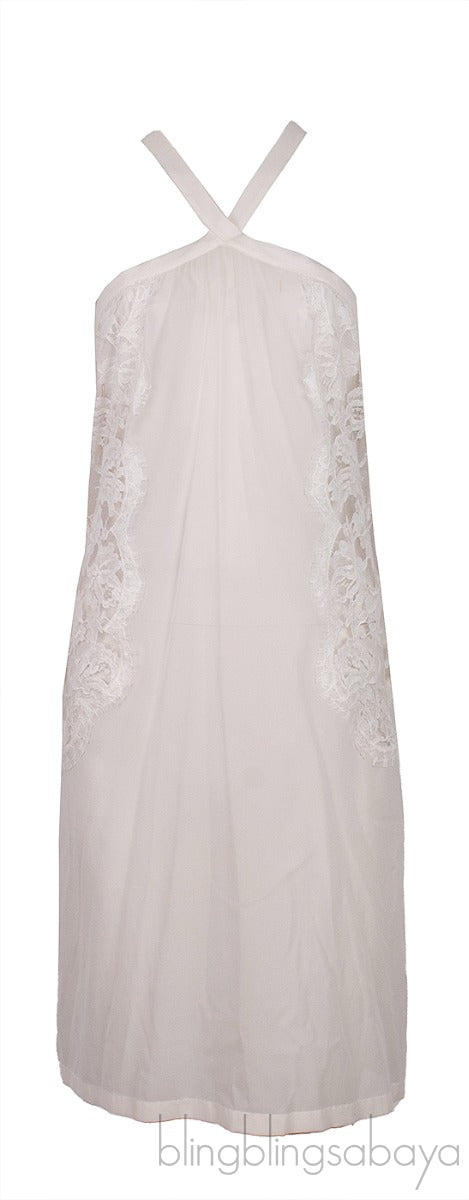 White Halter Neck Camisole Dress