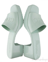 Pastel Green Rubber Slide Sandals