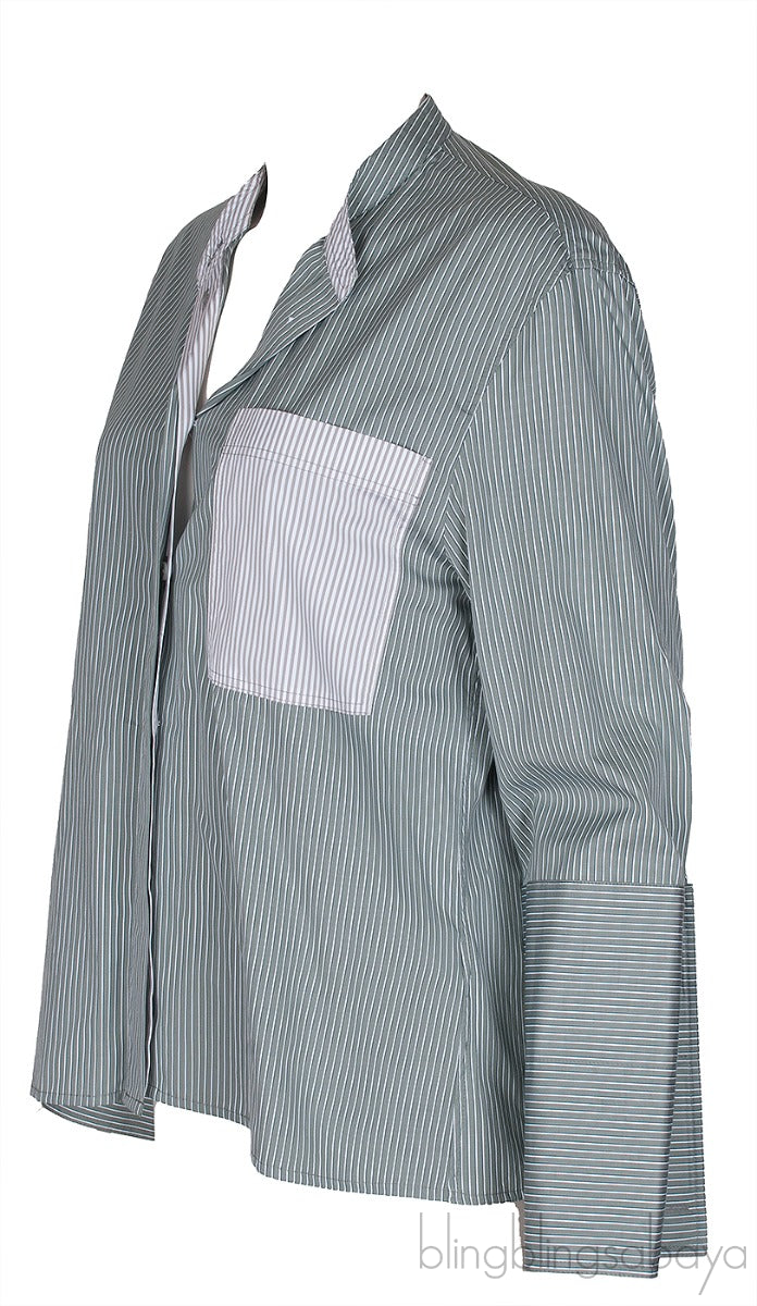 Striped Printed Long Sleeve Shirt