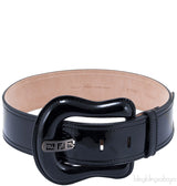 Black Patent Wide Leather Belt