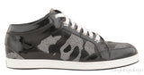 Black Patent Camou Silver Sneakers