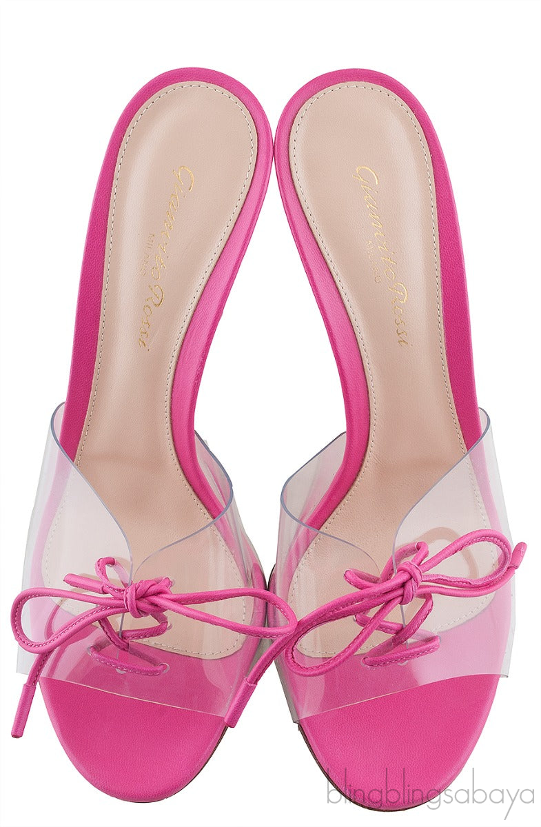 Pink PVC Bow Slide Sandals