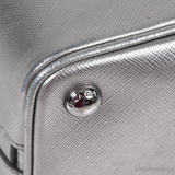 Silver Saffiano Promenade Top Handle Bag