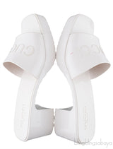 White Rubber Slide Sandals