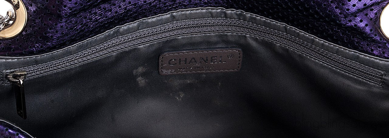 Purple Drill Perforated Flap Bag