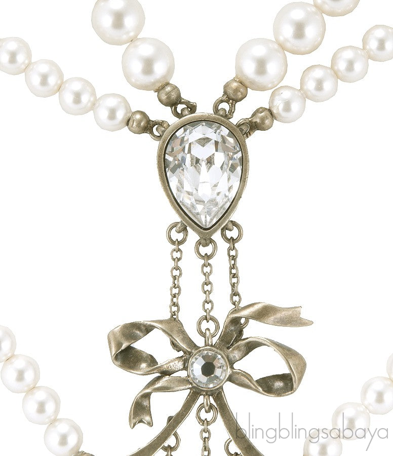 Bow Faux Pearl Necklace