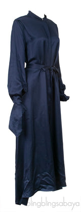 Navy Blue Asymmetric Cuff Dress