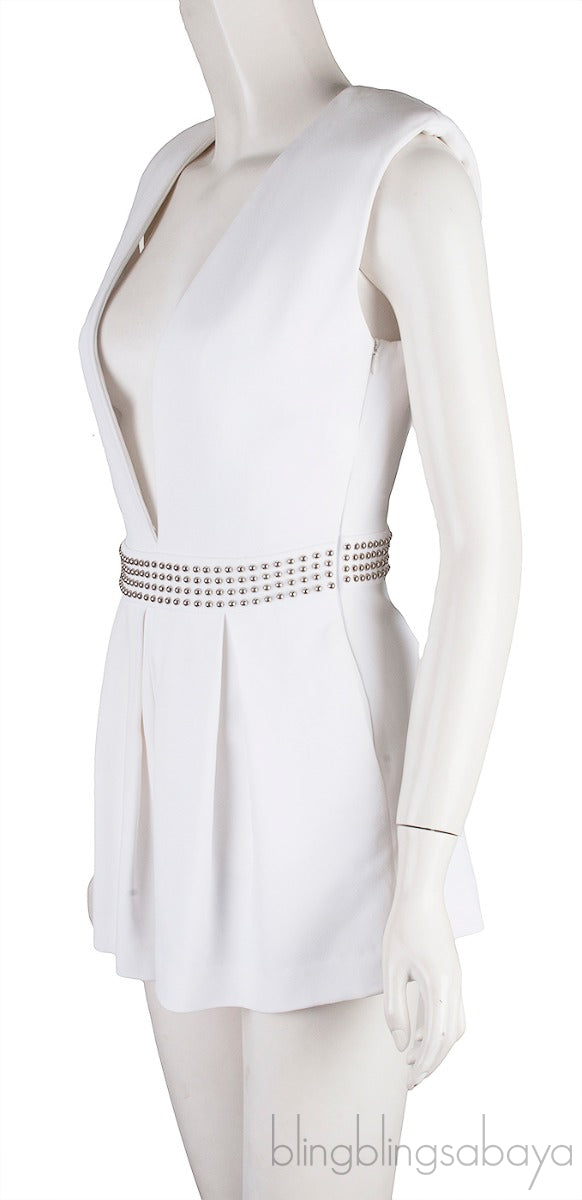 Phillip Plein White Beaded Playsuit