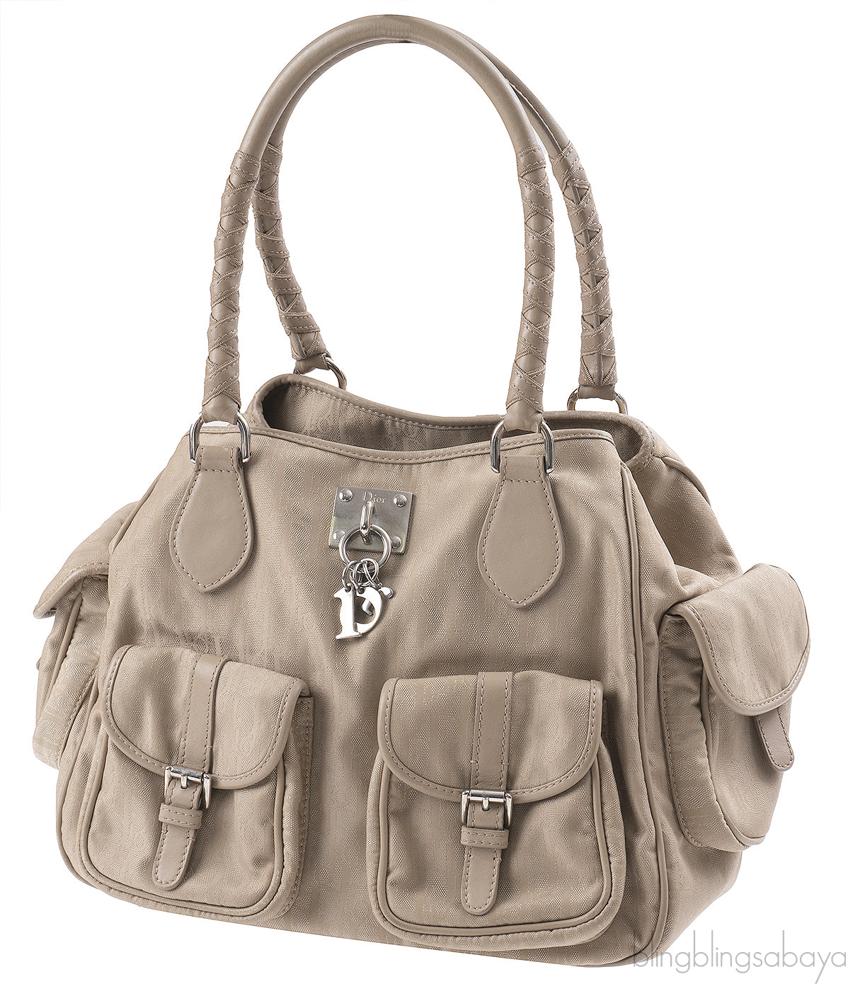 Christian Dior Oblique Canvas & Leather Multi-Pocket Bag
