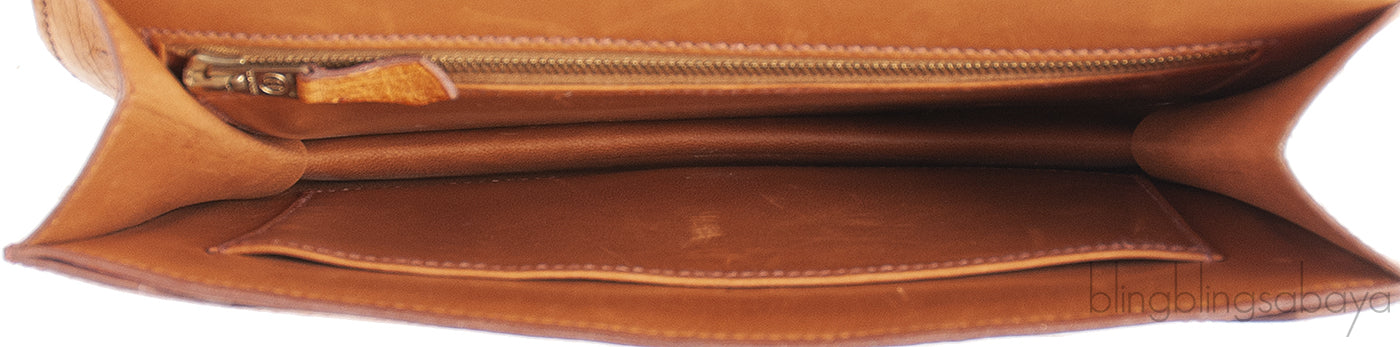 Hermes Vintage Medor Gold Ostrich Clutch